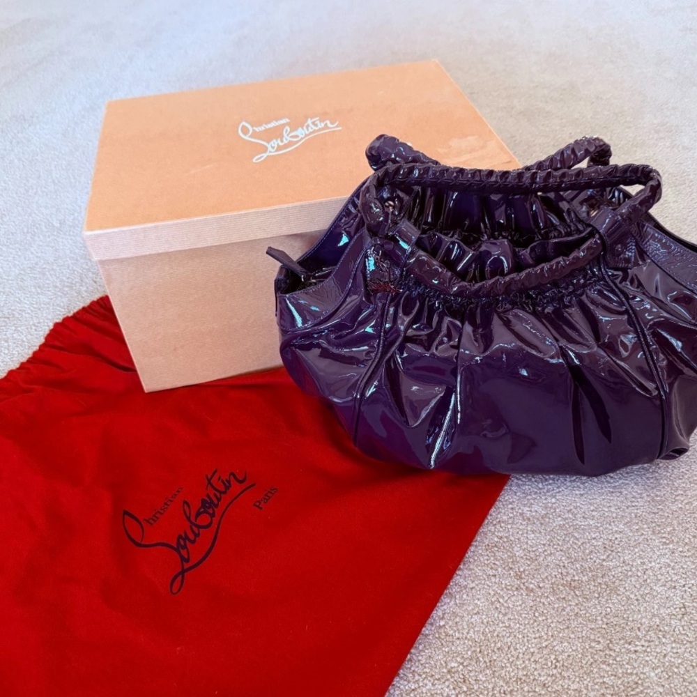 Christian Louboutin Patent Leather Purple Gathered bag
